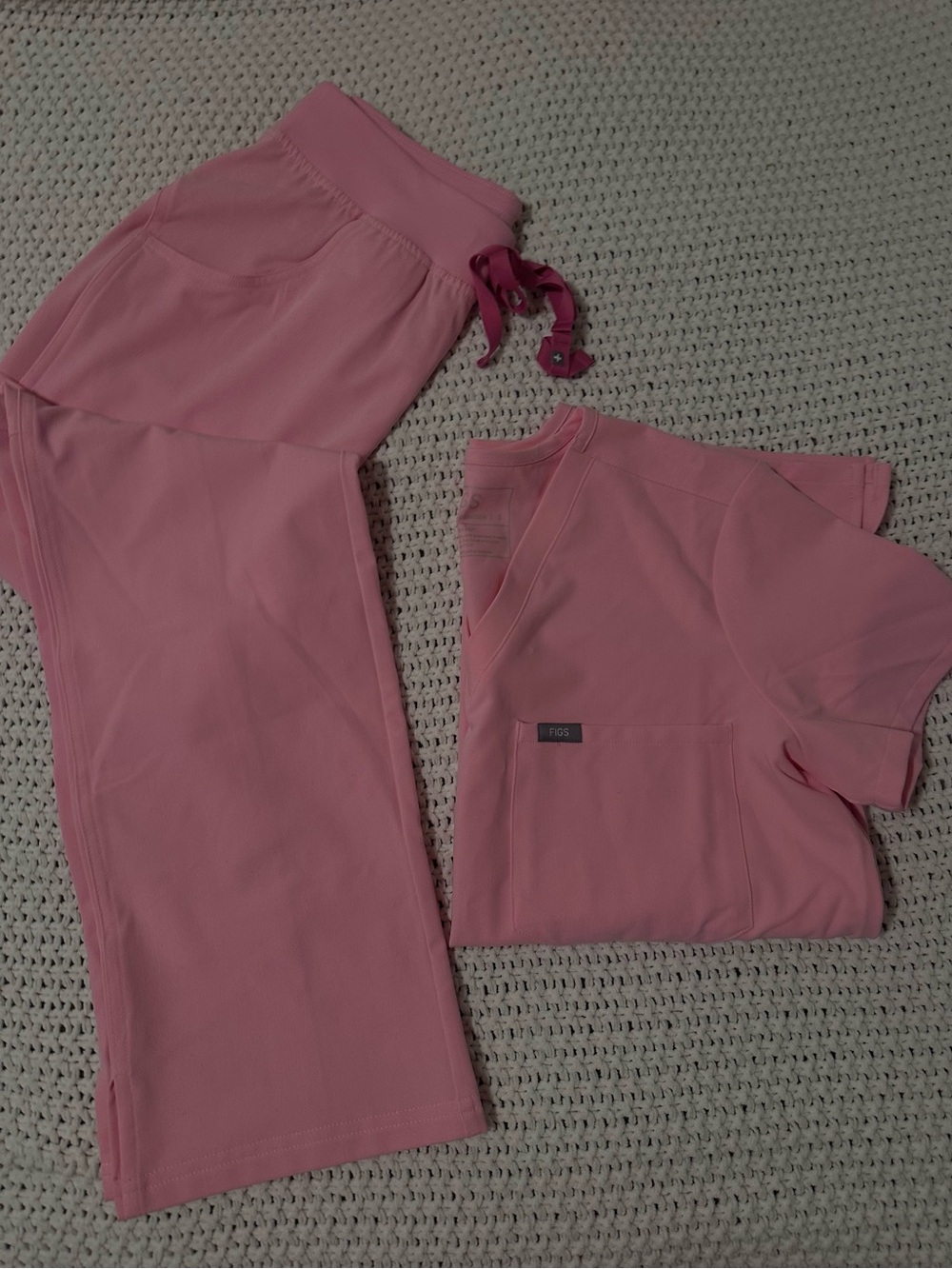 Figs pink fight club scrub set